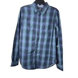 Hudson Men’s Santana Long Sleeves Button Up‎ Plaid Flannel Shirt Small New